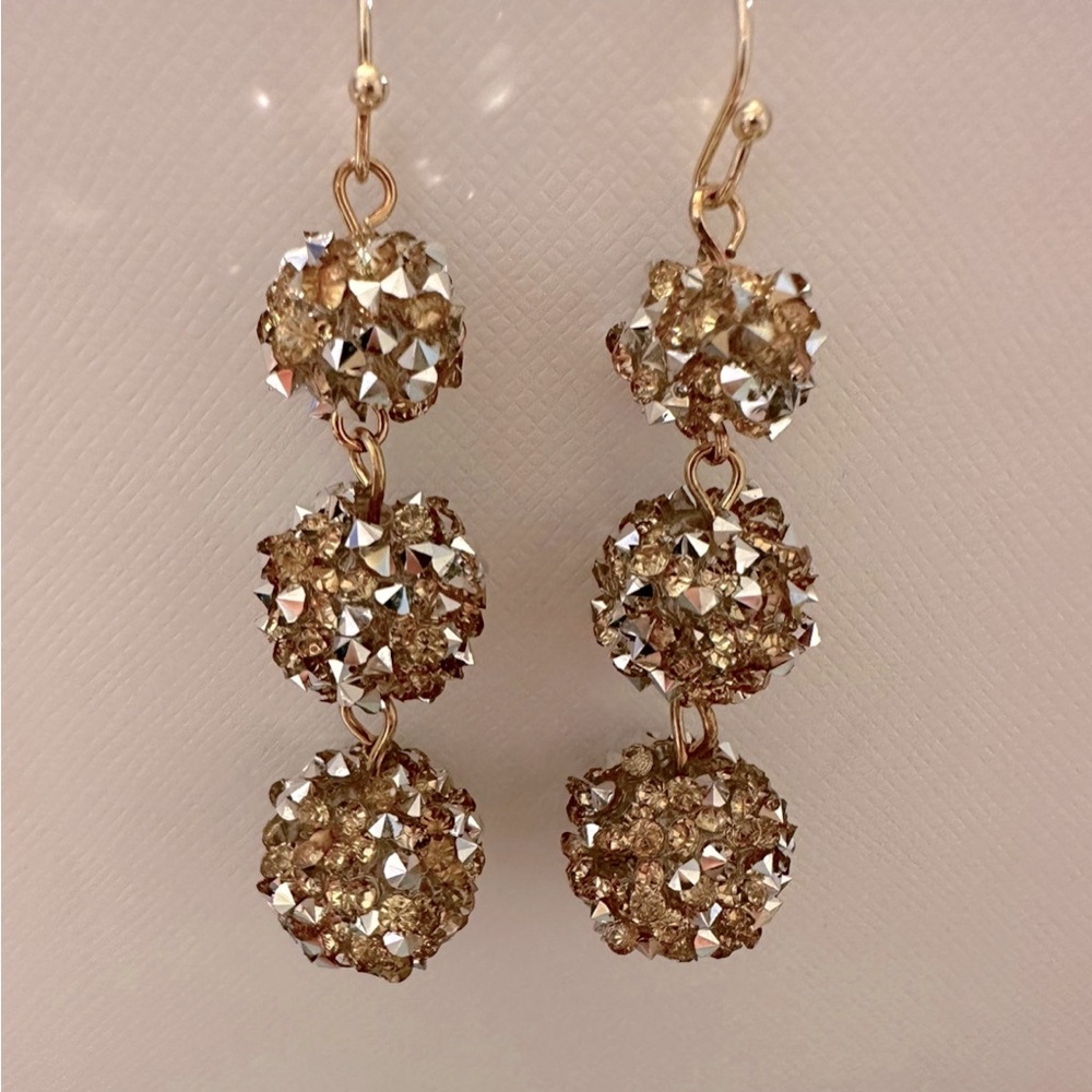 Gold Sparkly Drop Earrings! Nickel Free